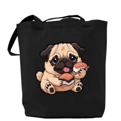 Шоппер Мопс с едой Черный (18397970-2-207729)