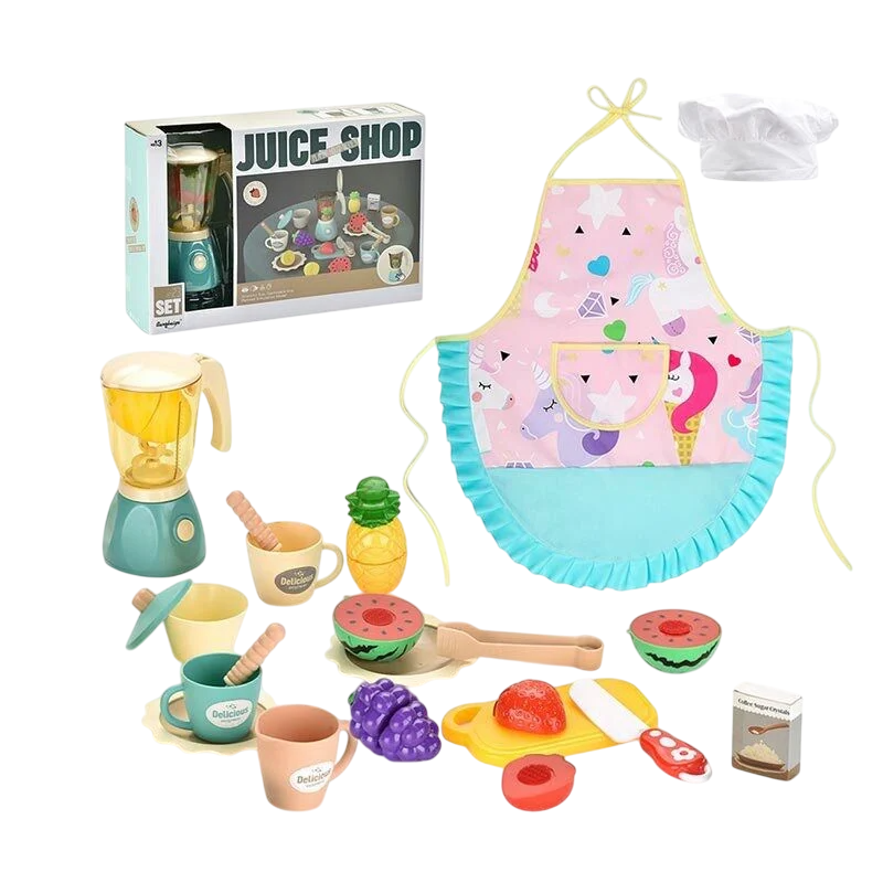 Игровой набор посуды 23 элемента/блендер на батарейках Multicolor (165075) - фото 2