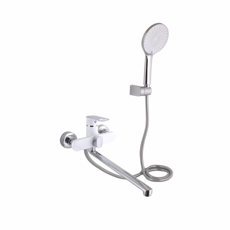 Смеситель для ванны Qtap Jay с душевым гарнитуром QTJAY2601CRW45552 Белый/Хром (SD00051676)