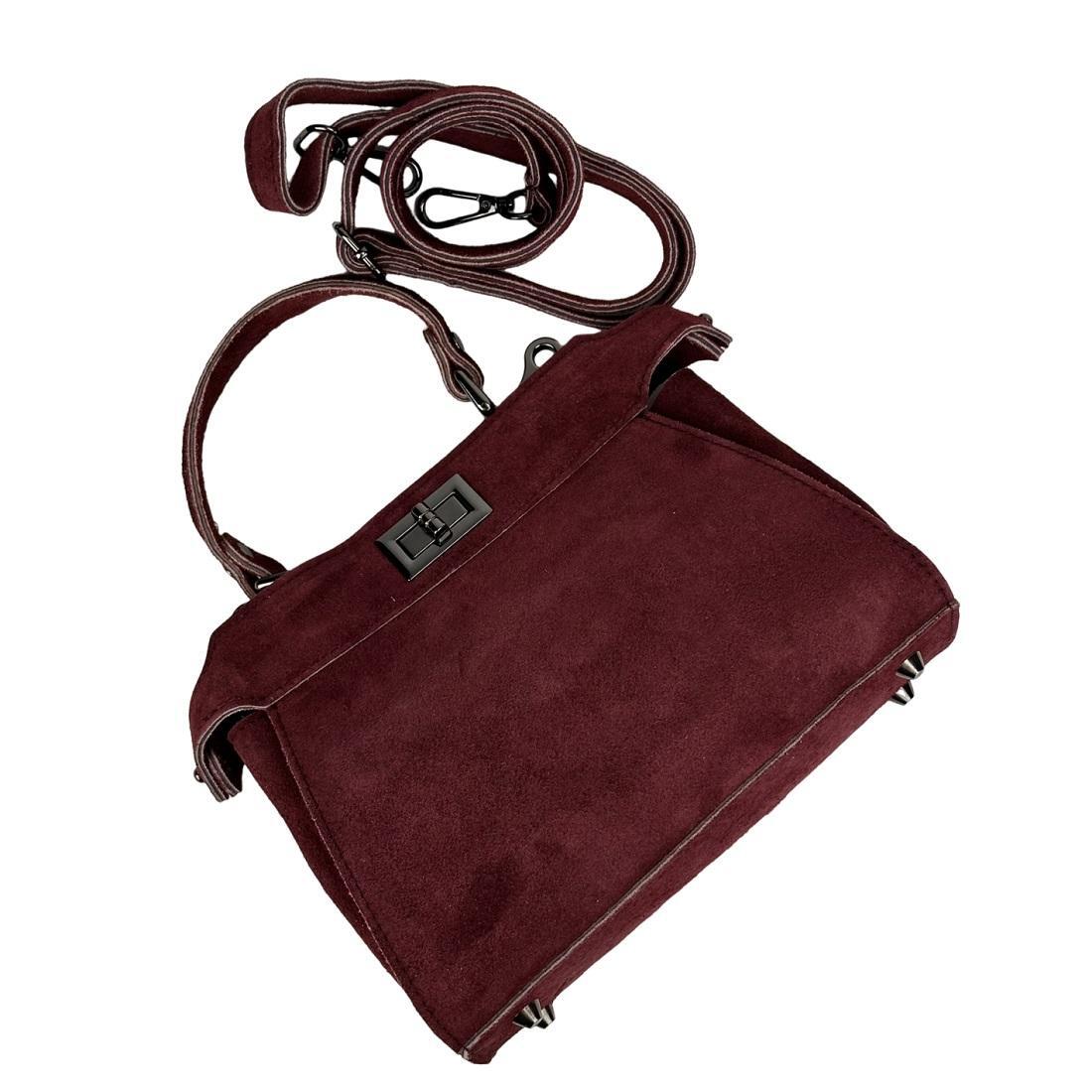 Женская сумка кросс-боди Royal Bag F-IT-4442BO замшевое Бордовый (8075) - фото 8