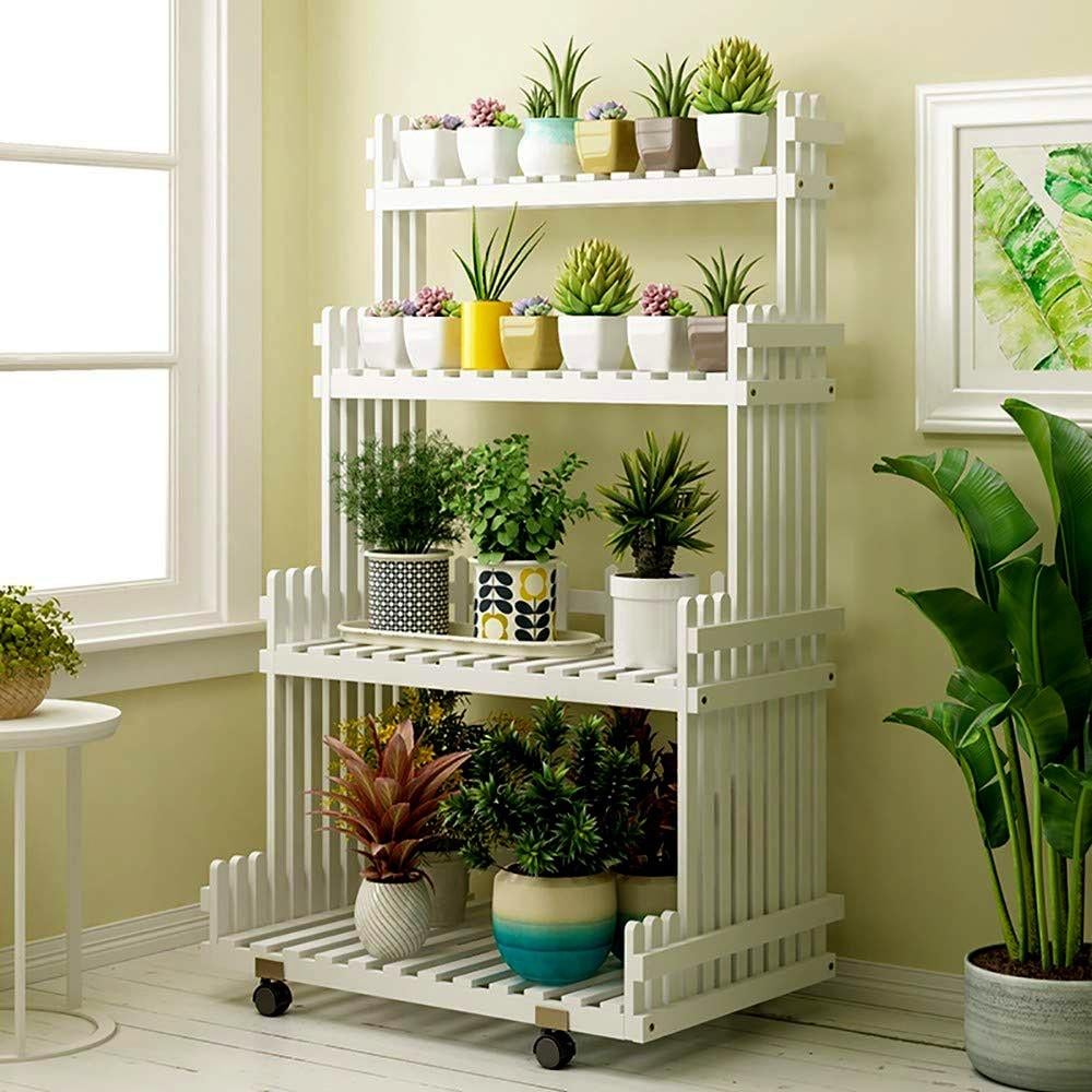 Подставка для цветов из дерева Албуфейра 80 см на колесиках Зефир (ЦВД-819620)