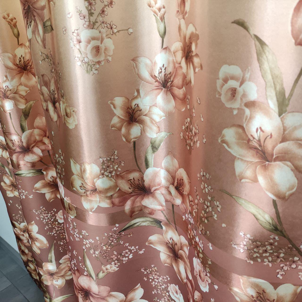 Штори ALBO з квітковим принтом 150x270 см 2 шт. Коричневий (SH-M650-3) - фото 5 Штори ALBO з квітковим принтом 150x270 см 2 шт. Коричневий (SH-M650-3) - фото 5