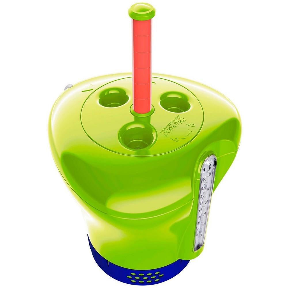 Дозатор плавающий Kokido CD16BU зеленый с термометром и индикатором.