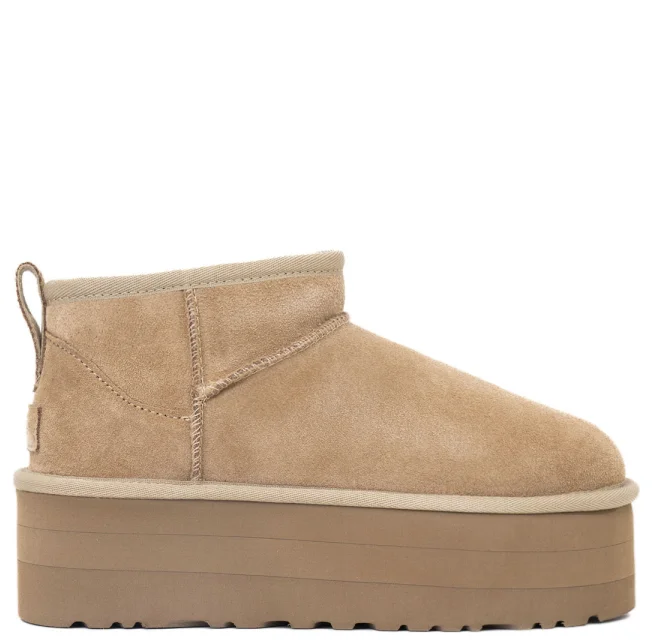Уги жіночі UGG Classic Ultra Mini Platform Mustard Seed Suede р. 41 Піщаний (13531)