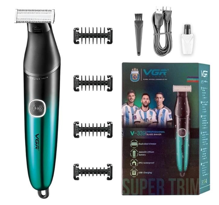 Бритва-тример для стрижки бороди та вусів VGR V-339 Зелений