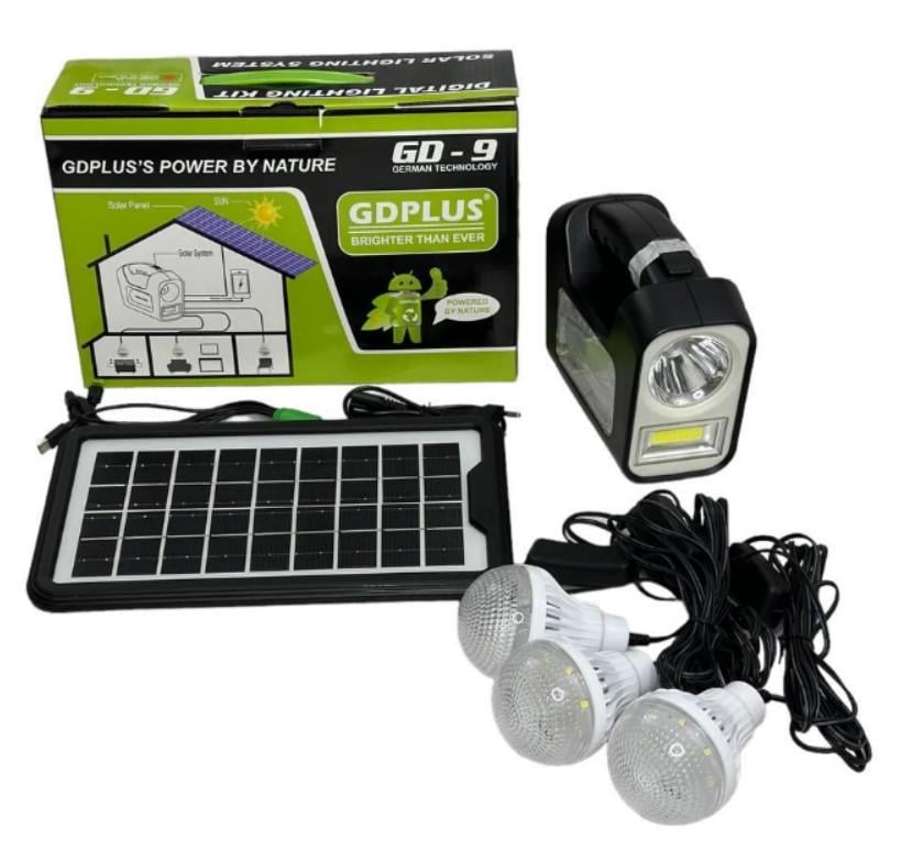 Сонячна станція GDPLUS GD-9 з вбудованим акумулятором/ліхтарем і додатковою лампою 4500 мАг (1988504710) Сонячна станція GDPLUS GD-9 з вбудованим акумулятором/ліхтарем і додатковою лампою 4500 мАг (1988504710)