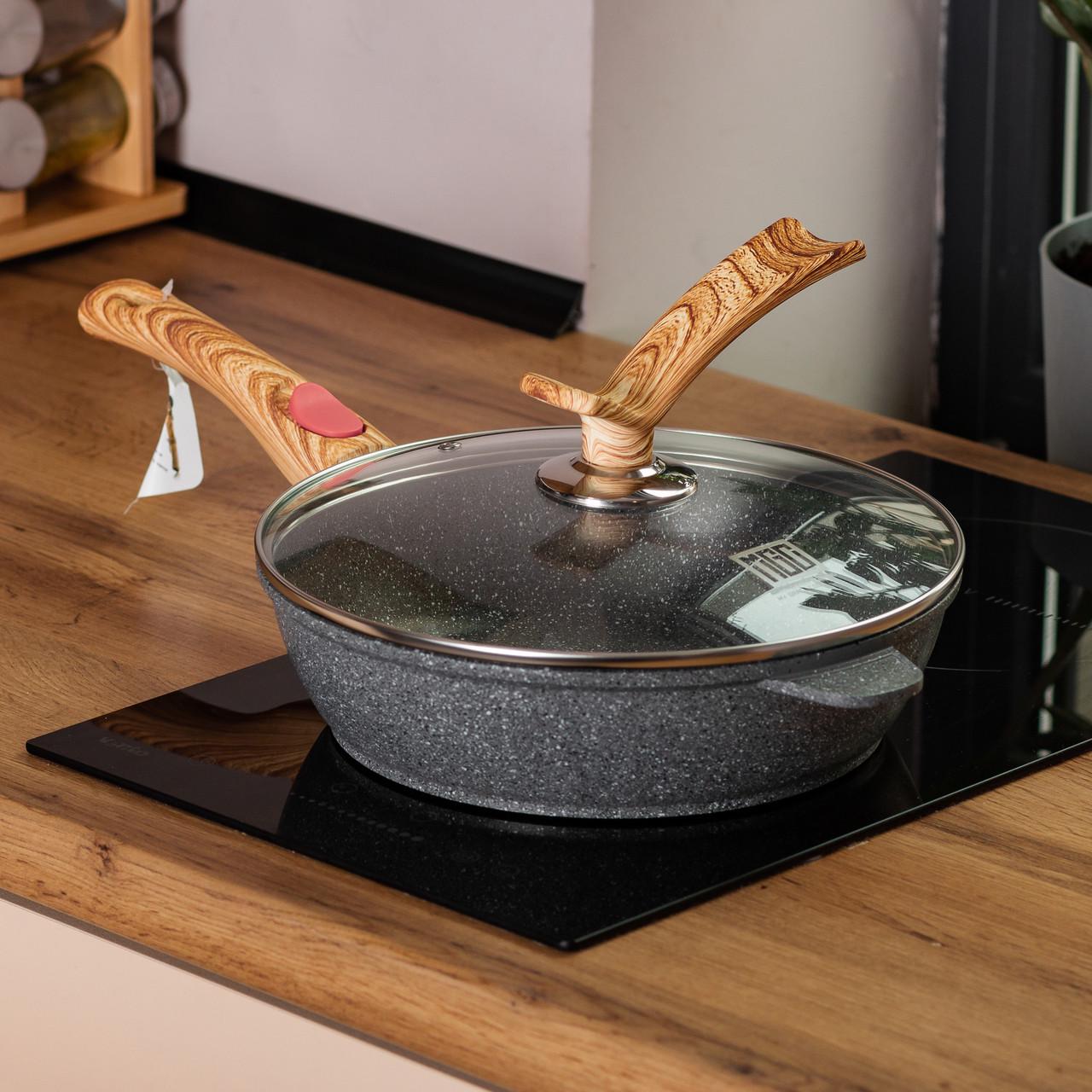 Сковорода алюмінієва глибока MGC зі скляною кришкою 2,4 л Ø 24 см - фото 6 Сковорода алюмінієва глибока MGC зі скляною кришкою 2,4 л Ø 24 см - фото 6