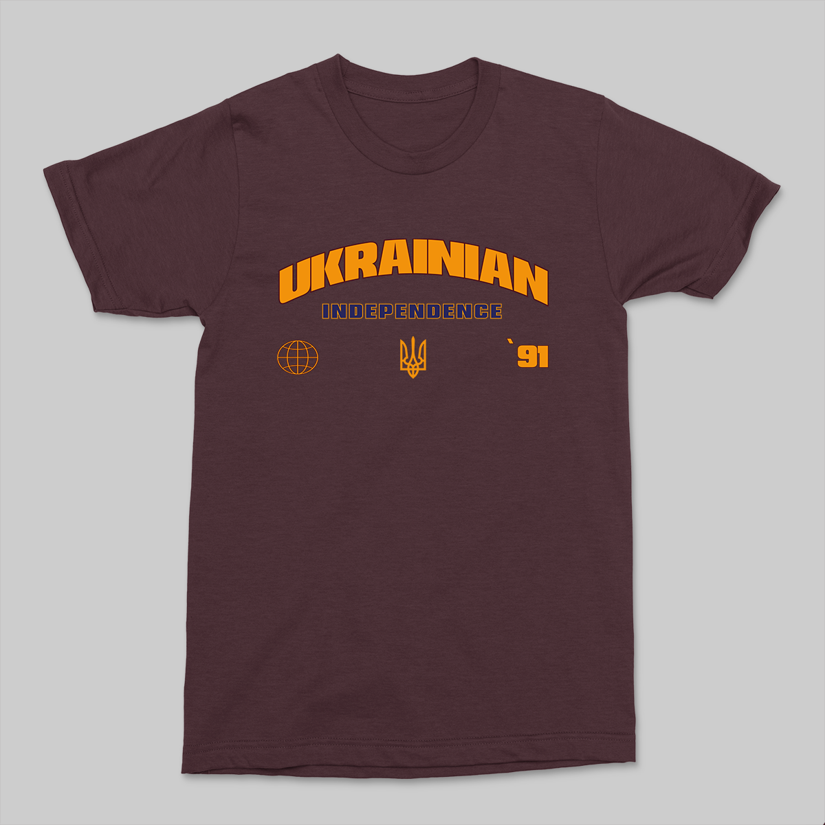 Футболка женская патриотическая Ufree с принтом "Ukranian independence" L Меланж/Бордовый (20102-8W-L)
