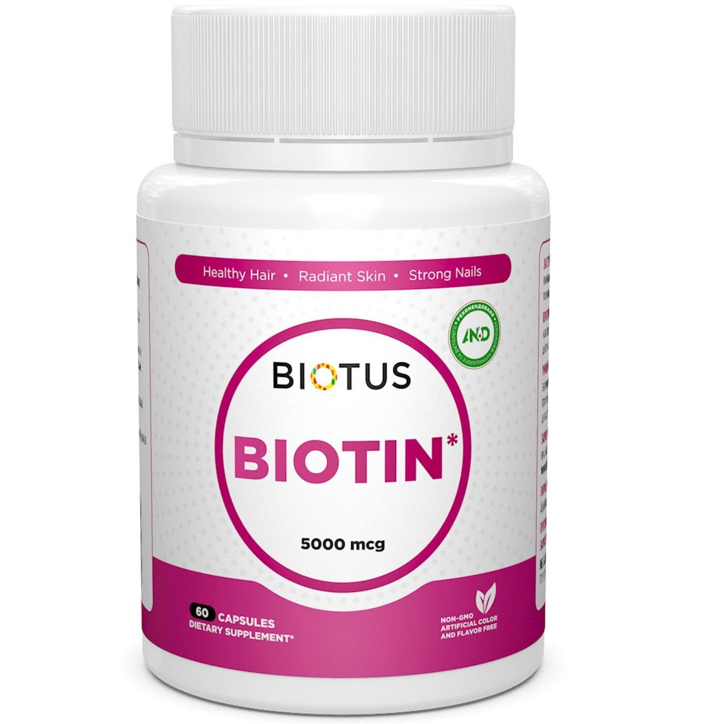 Биотин Biotus Biotin 5000 mcg 60 Caps BIO-530326