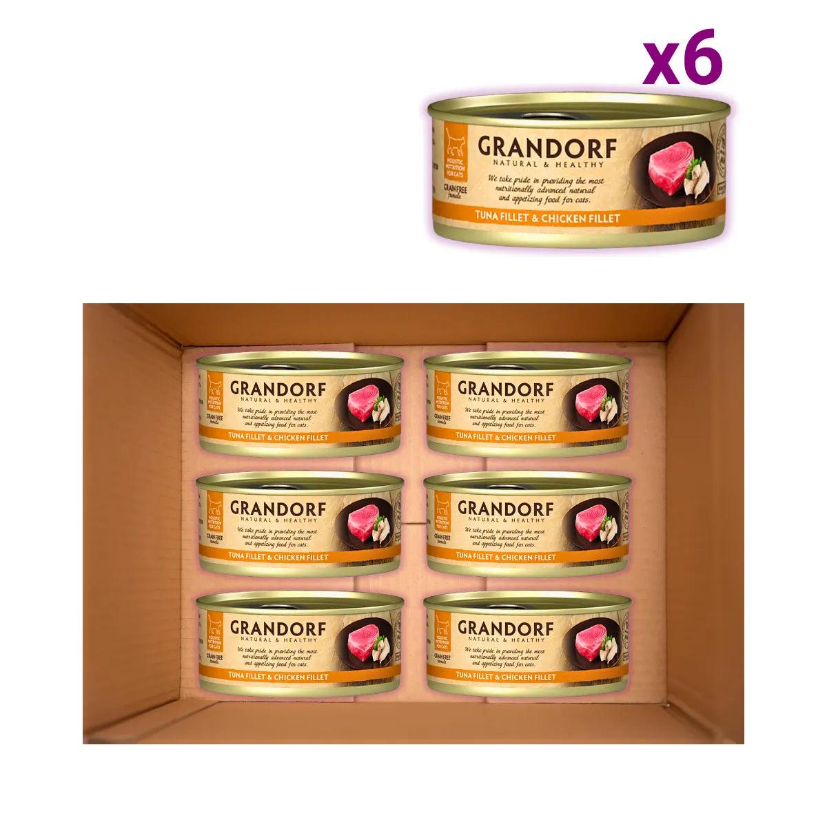 Корм для кошек влажный Grandorf Филе тунца и курицы для взрослых кошек всех пород 70 г х 6 шт. (PGDCW1207) - фото 2 Корм для кошек влажный Grandorf Филе тунца и курицы для взрослых кошек всех пород 70 г х 6 шт. (PGDCW1207) - фото 2