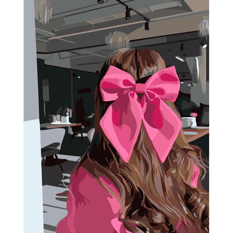 Картина по номерам Strateg Премиум Розовый бант 40x50 см (GS1318)