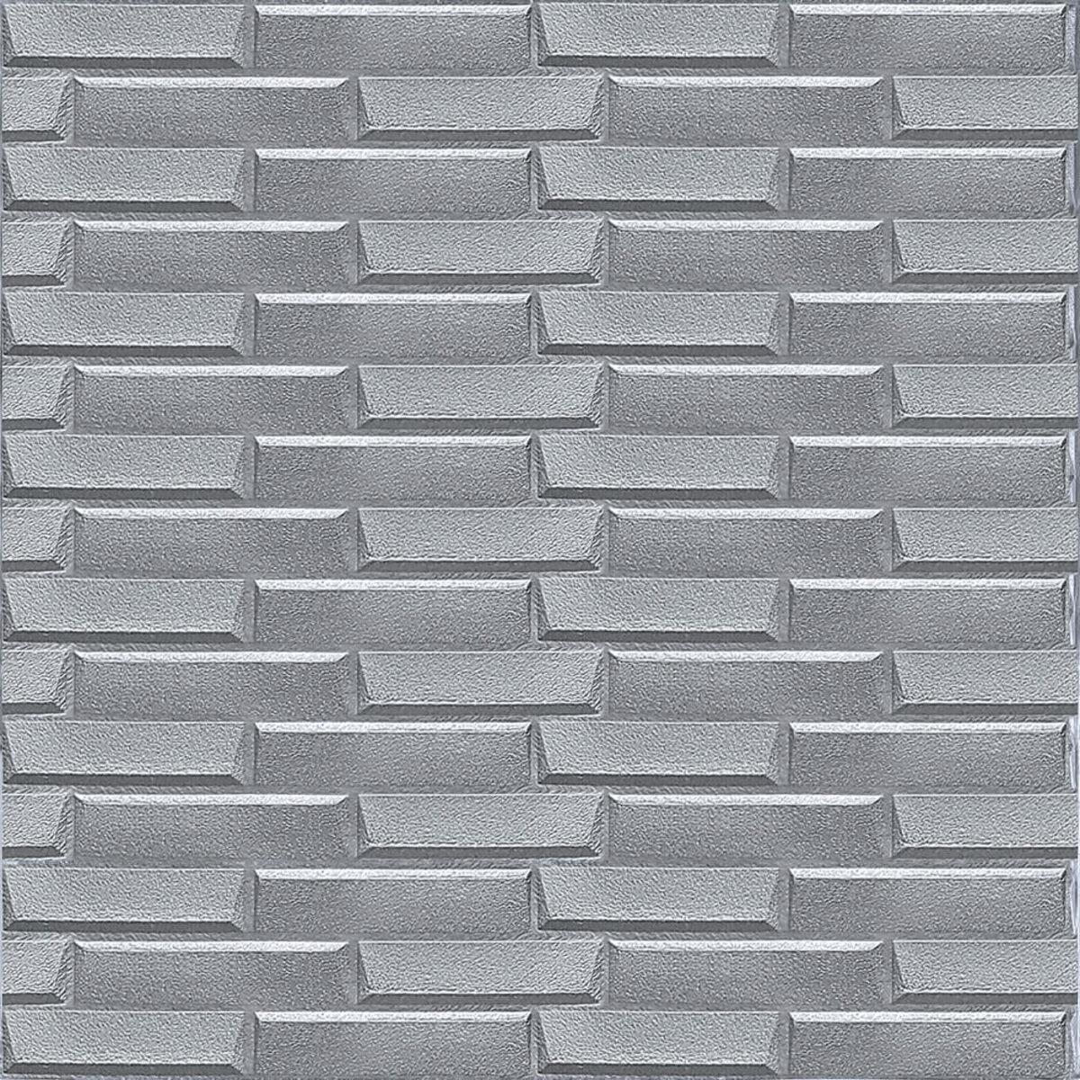 3D-панель самоклеящаяся кладка 770х700х5 мм Серебряный (SW-00000217)