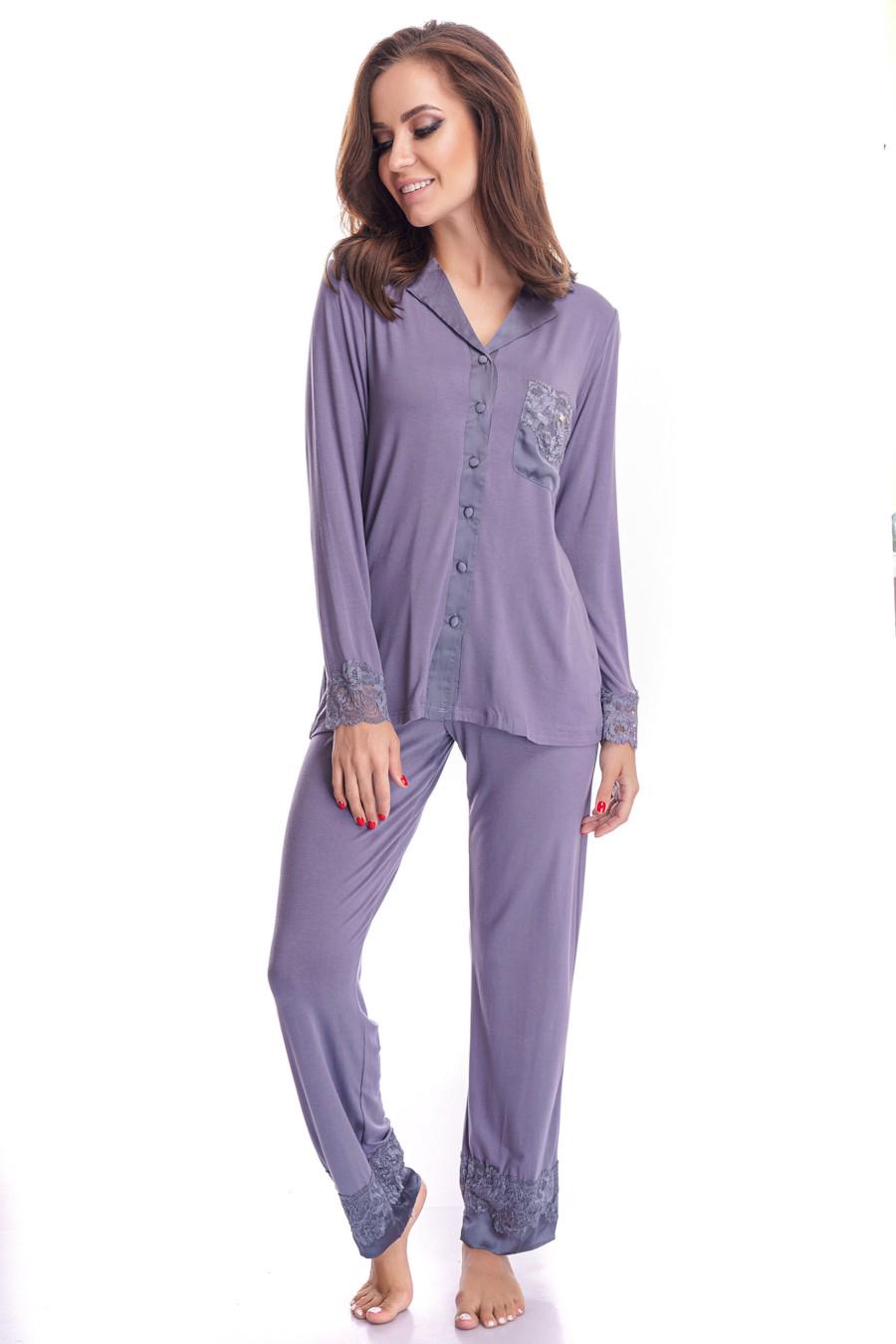 Комплект Lormar блуза/брюки р. 48/XL Синий (70007) Комплект Lormar блуза/брюки р. 48/XL Синий (70007)