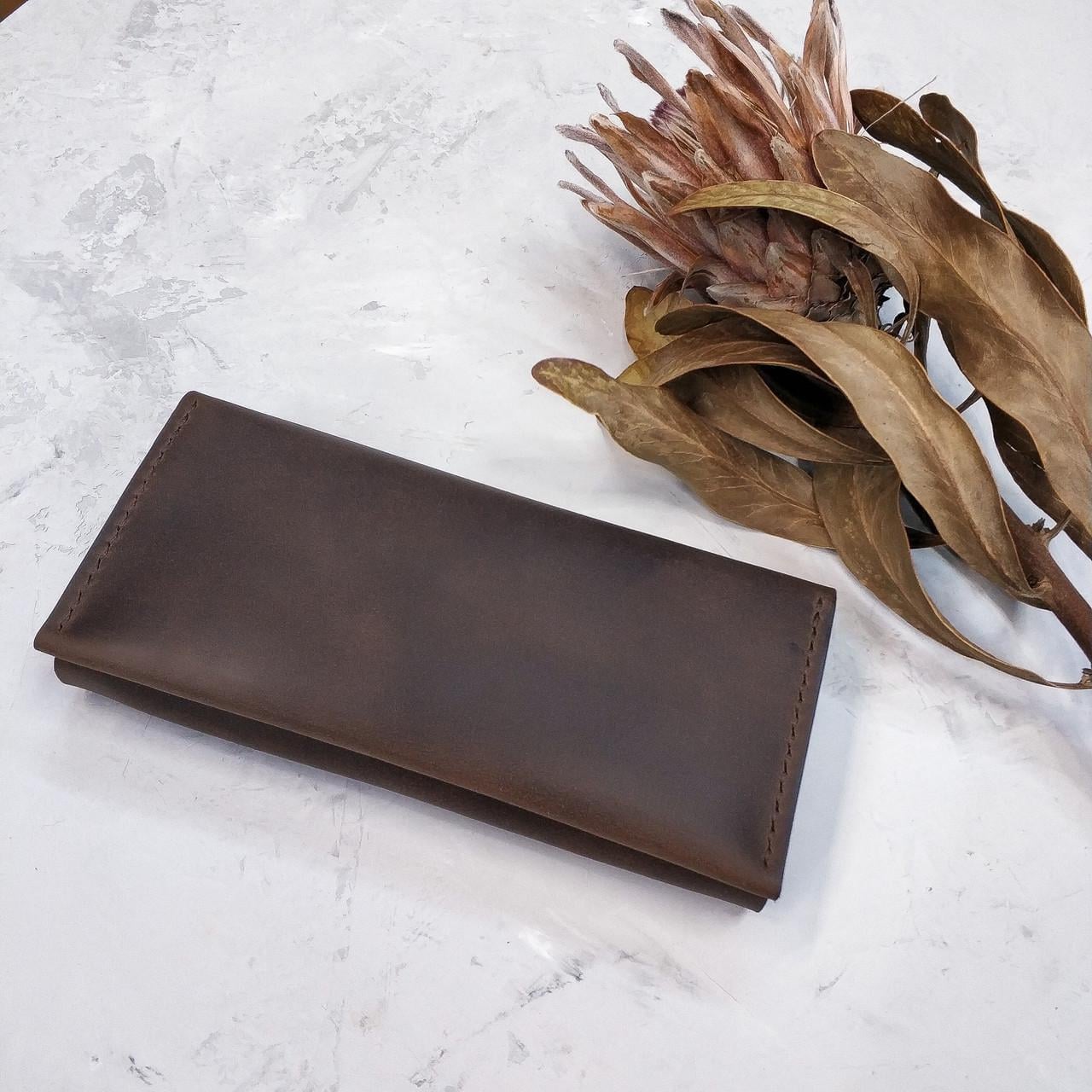 Кошелек женский Stedley leather Жасмин из натуральной кожи Темно-коричневый (30640477)