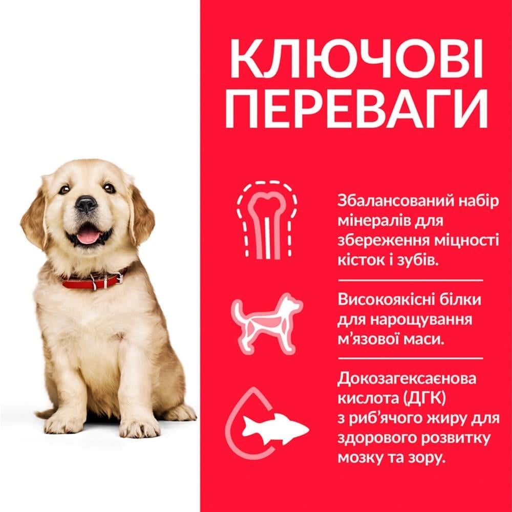 Сухий корм для цуценят великих/гігантських порід Hill's SP Puppy Large з куркою 14,5 кг (052742026084) - фото 3