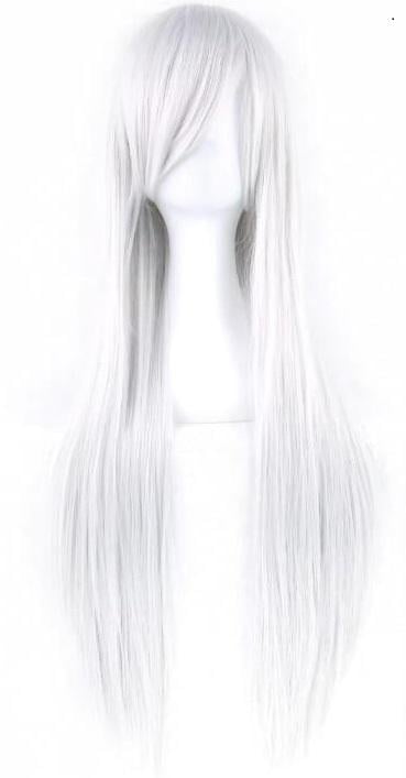 Парик прямые волосы Бело-серебряный Парик прямые волосы Бело-серебряный