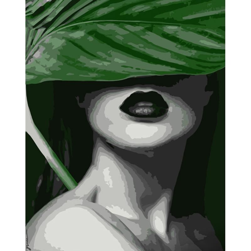 Картина по номерам Strateg Премиум Черные губы 40х50 см (GS1059)