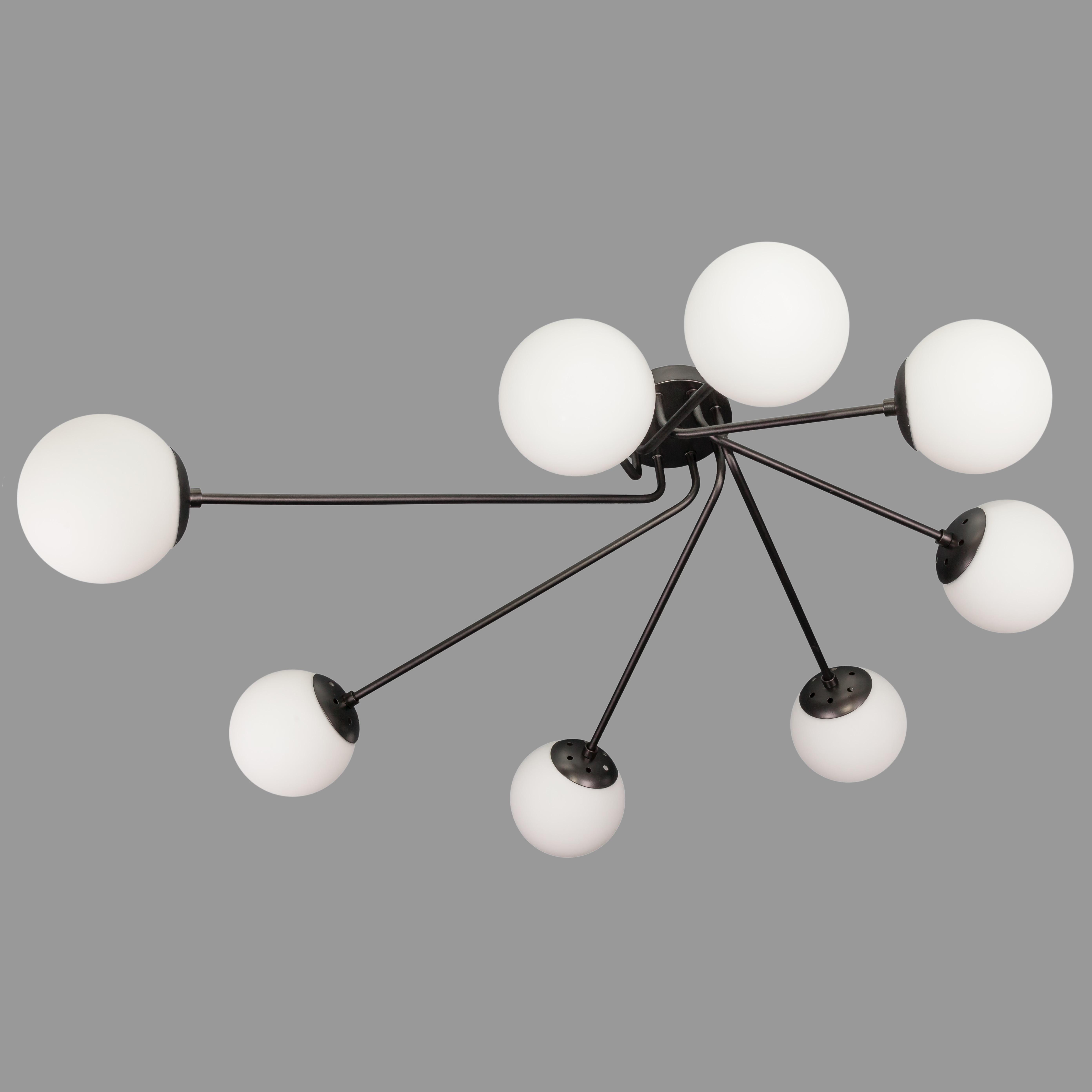 Люстра потолочная на 8 плафонов Черный (52-9803-8 BK+WH) Люстра потолочная на 8 плафонов Черный (52-9803-8 BK+WH)