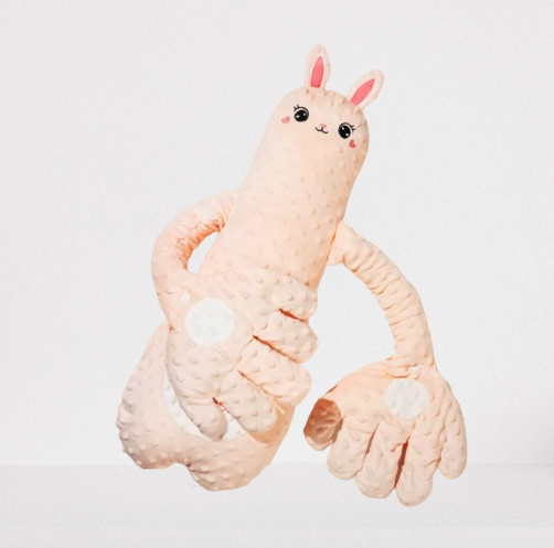 Подушка-грелка детская Зайка-обнимашка 0+ с легкими похлопываниями для успокаивающего сна малыша (28492172)