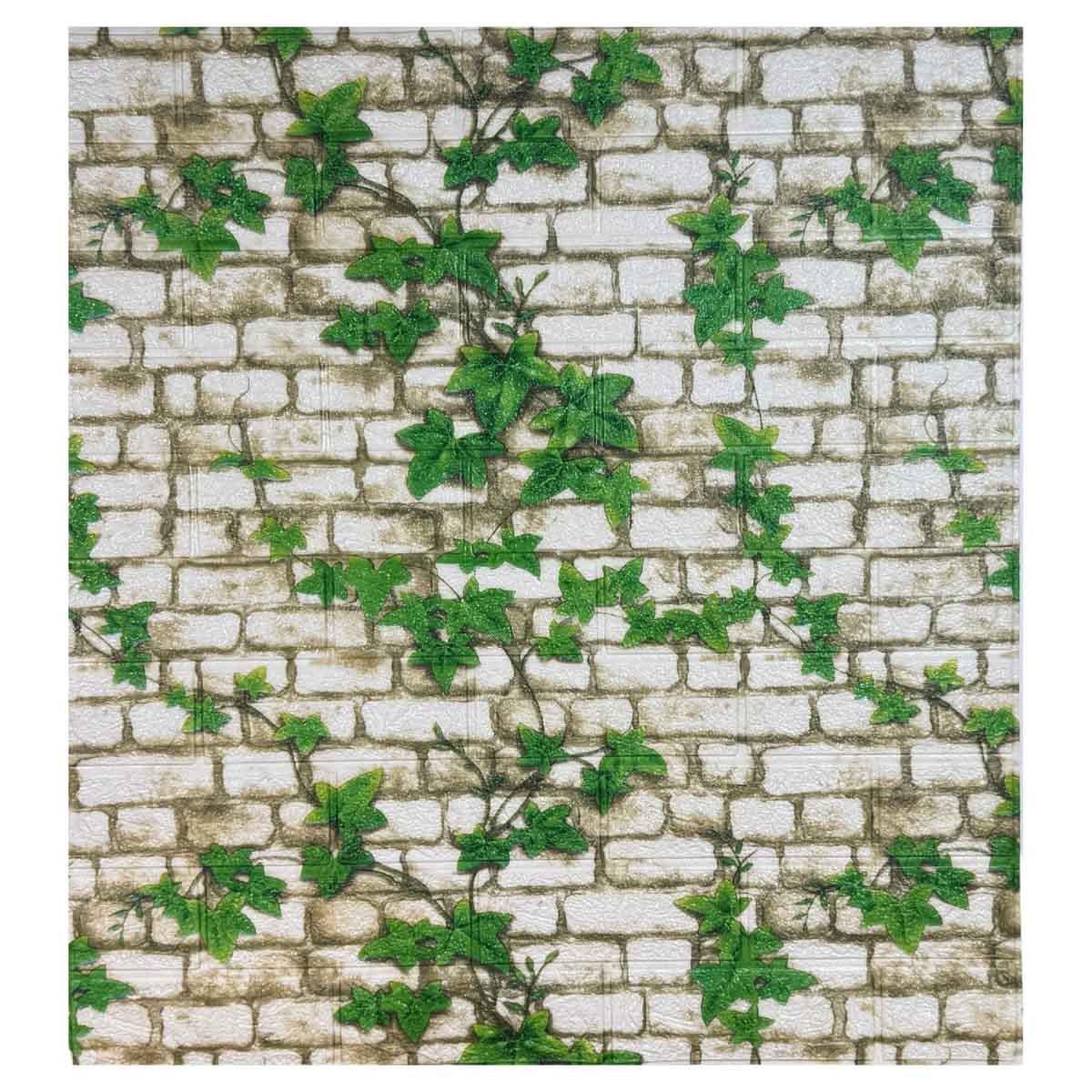 Самоклеюча декоративна 3D-панель Цегла плющ 700x770x3 мм (819)