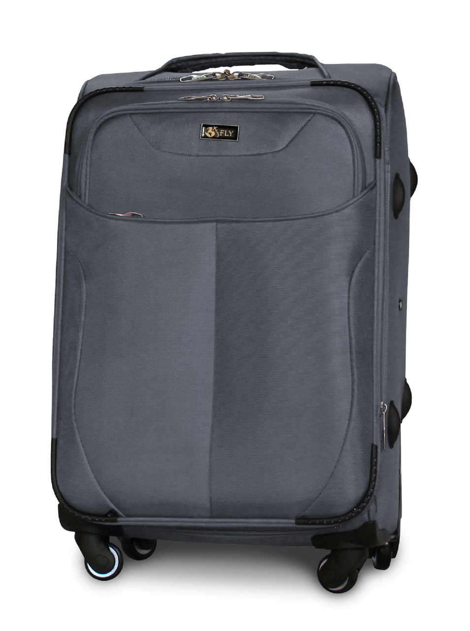 Чемодан тканевый Fly 1807 средний на 4 колесах 64х43х28 см 58 л Темно-серый