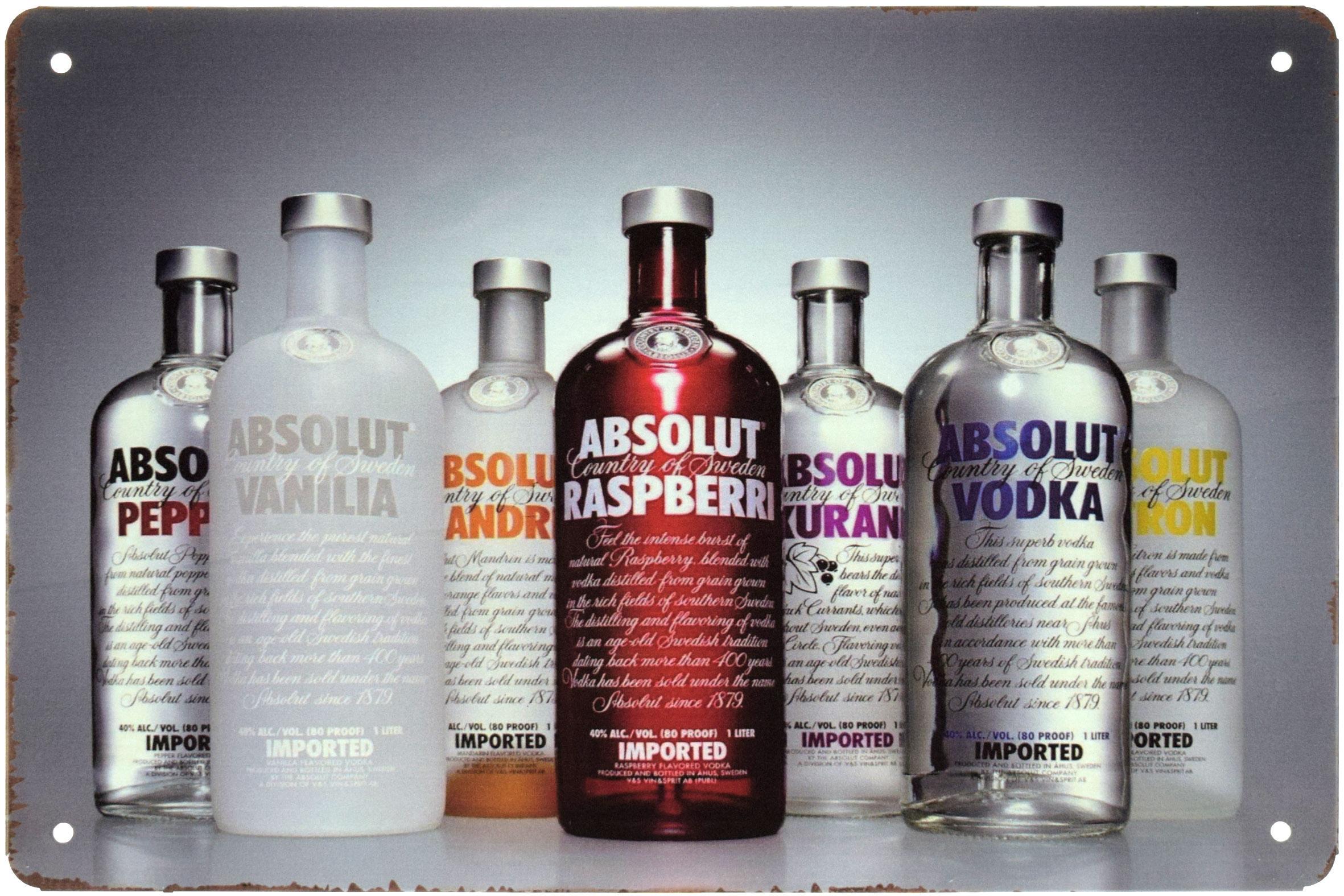 Табличка металева Абсолют Горілка Види/Absolut Vodka 20x30 см