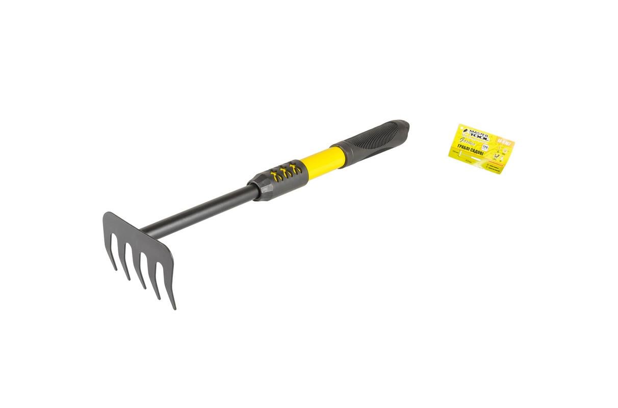 Грабли садовые MasterTool 5 зубцов 410х100 мм с удлиненной металлической ручкой (14-6167)