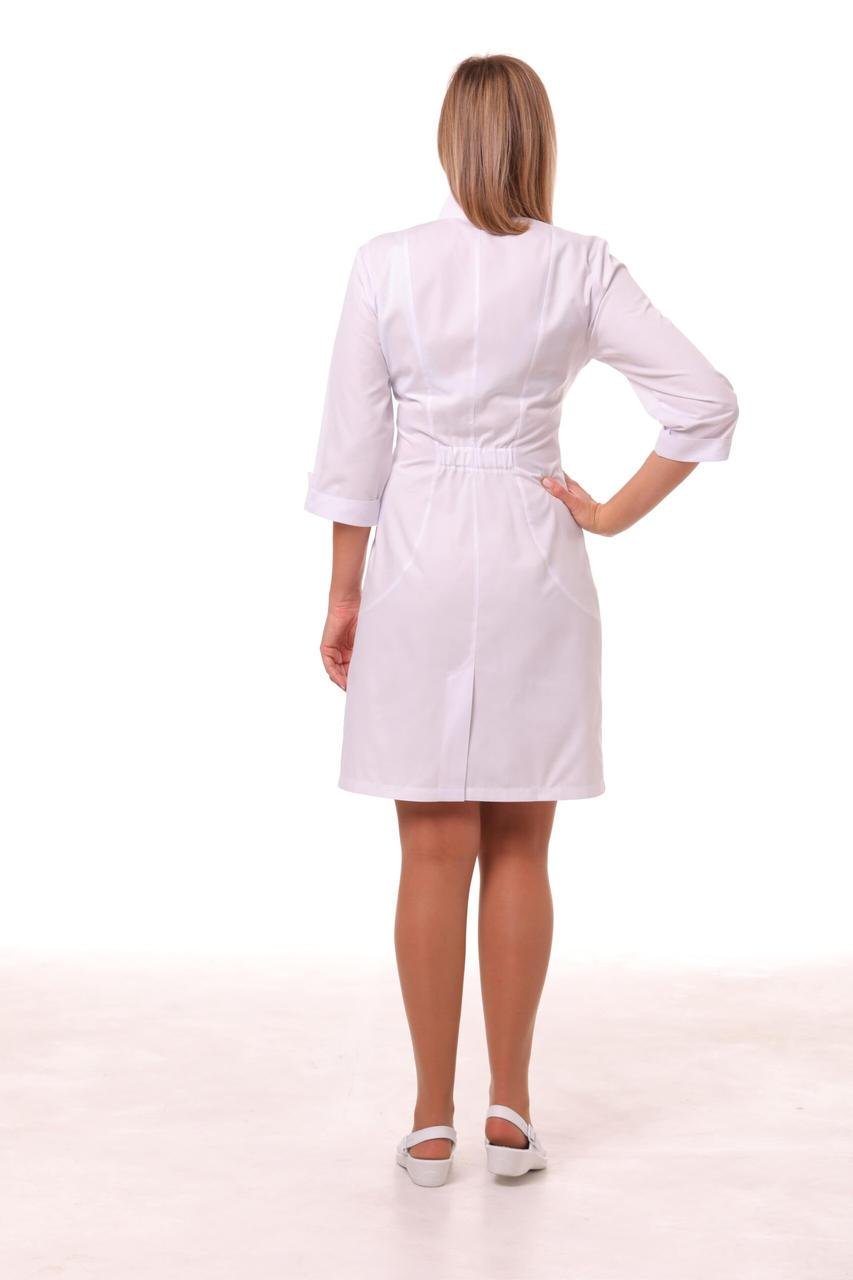 Халат хлопковый TopLine Аризона на пуговицах рукав 3/4 р. 44 Белый (11934-(44)б.гуд.) - фото 2 Халат хлопковый TopLine Аризона на пуговицах рукав 3/4 р. 44 Белый (11934-(44)б.гуд.) - фото 2