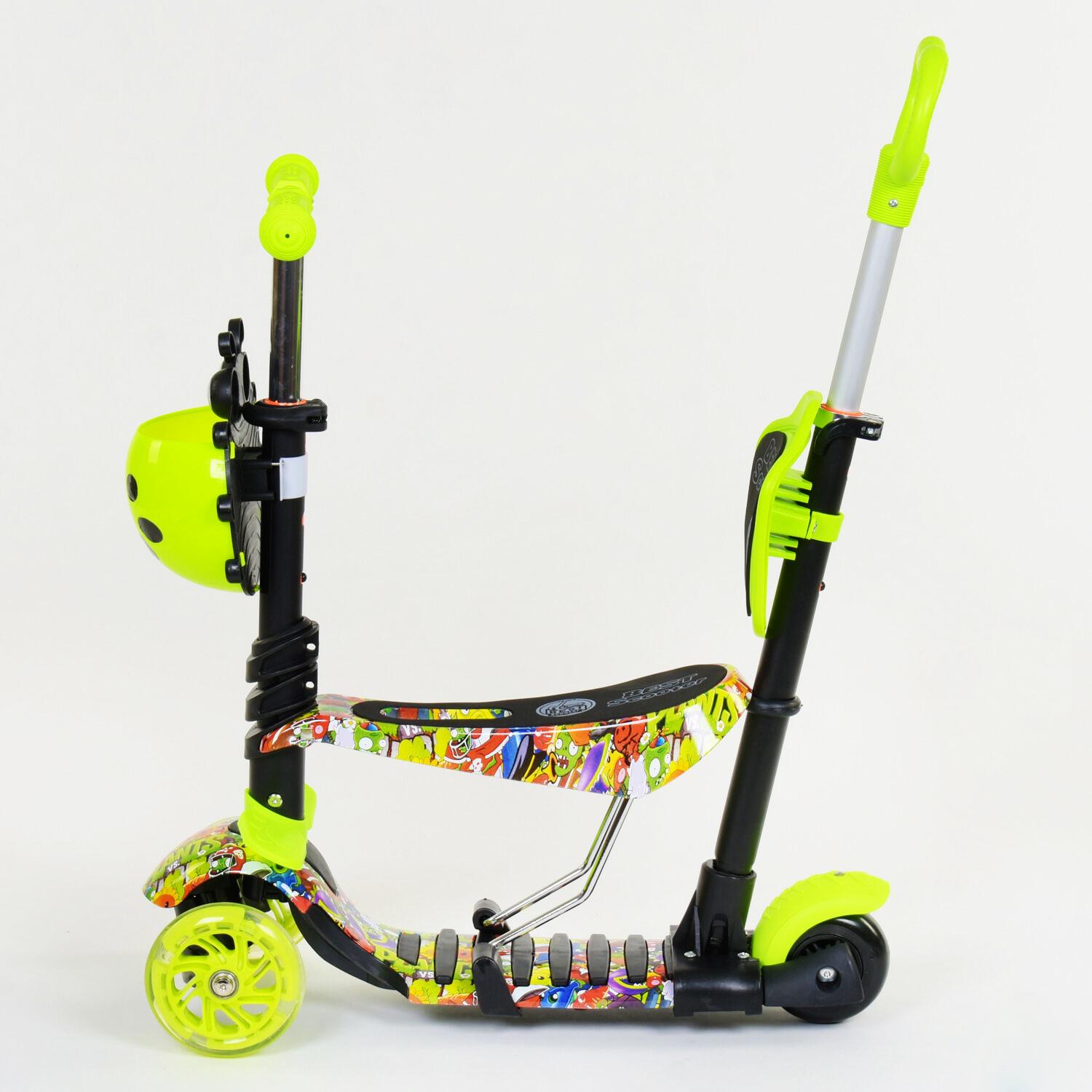 Самокат Best Scooter 5в1 PU колеса с подсветкой Multicolor (84220) - фото 3