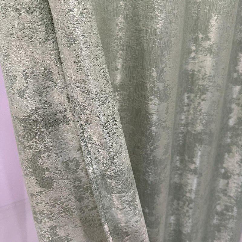 Шторы жаккардовые с мраморным узором среднее затемнение 1,5x2,7 м 2 шт. Салатовый (К1039-3) - фото 7 Шторы жаккардовые с мраморным узором среднее затемнение 1,5x2,7 м 2 шт. Салатовый (К1039-3) - фото 7
