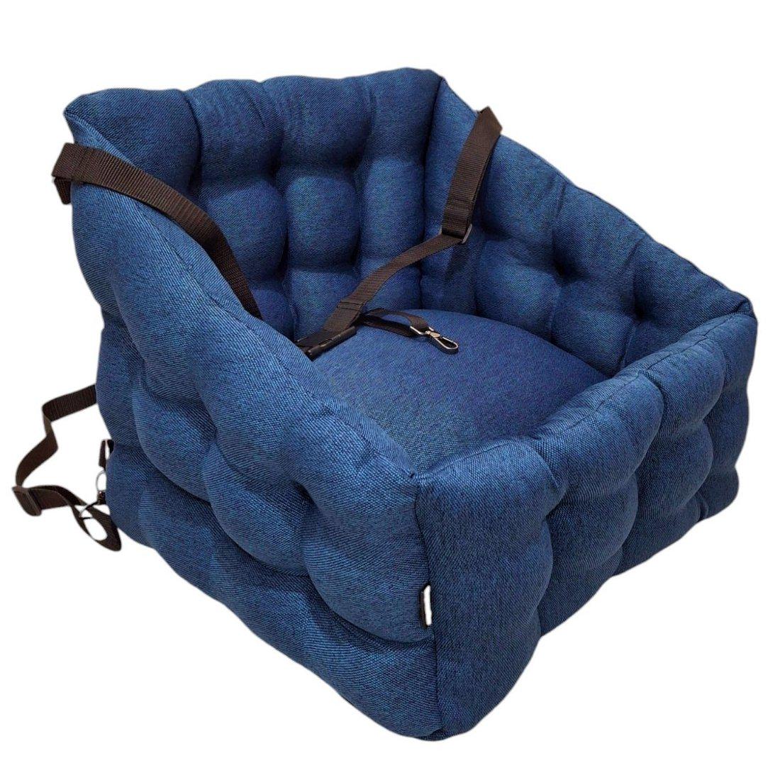 Автомобільне крісло для собак Huge and Tiny зі знімними ременями 50x45 см Синій - фото 1 Автомобільне крісло для собак Huge and Tiny зі знімними ременями 50x45 см Синій - фото 1
