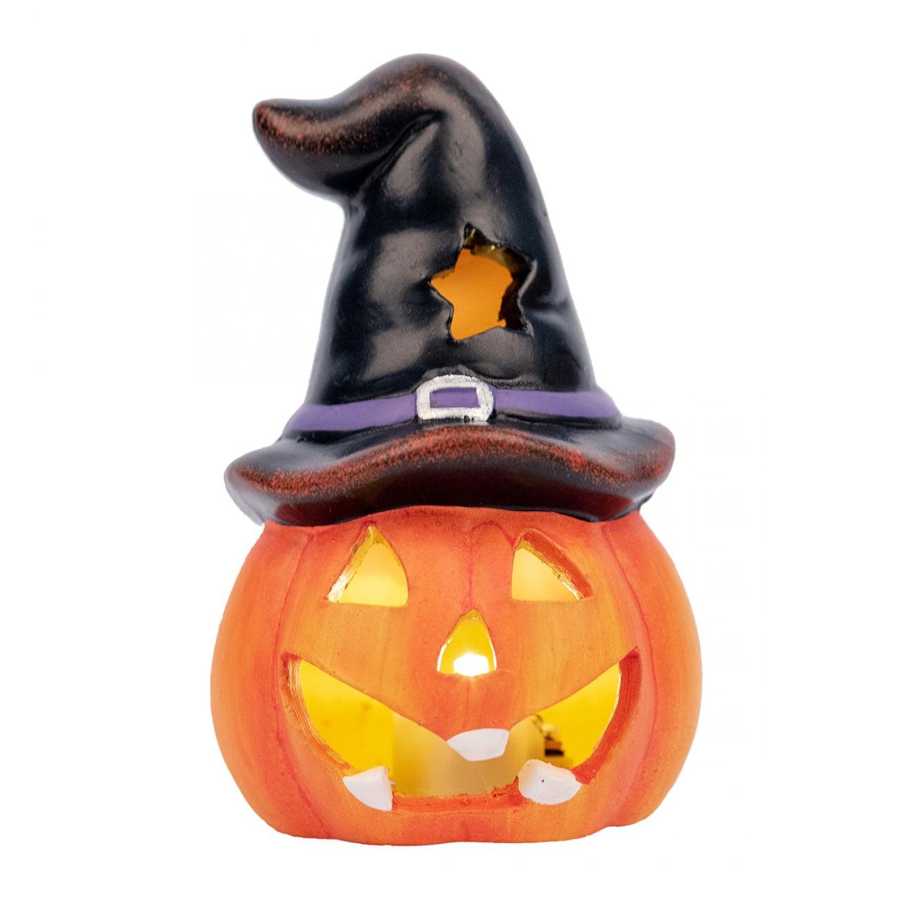 Статуетка YES! Fun Halloween Pumpkin in hat LED 10 см (974188)