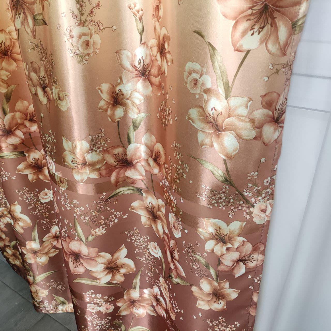 Штори ALBO з квітковим принтом 150x270 см 2 шт. Коричневий (SH-M650-3) - фото 6 Штори ALBO з квітковим принтом 150x270 см 2 шт. Коричневий (SH-M650-3) - фото 6