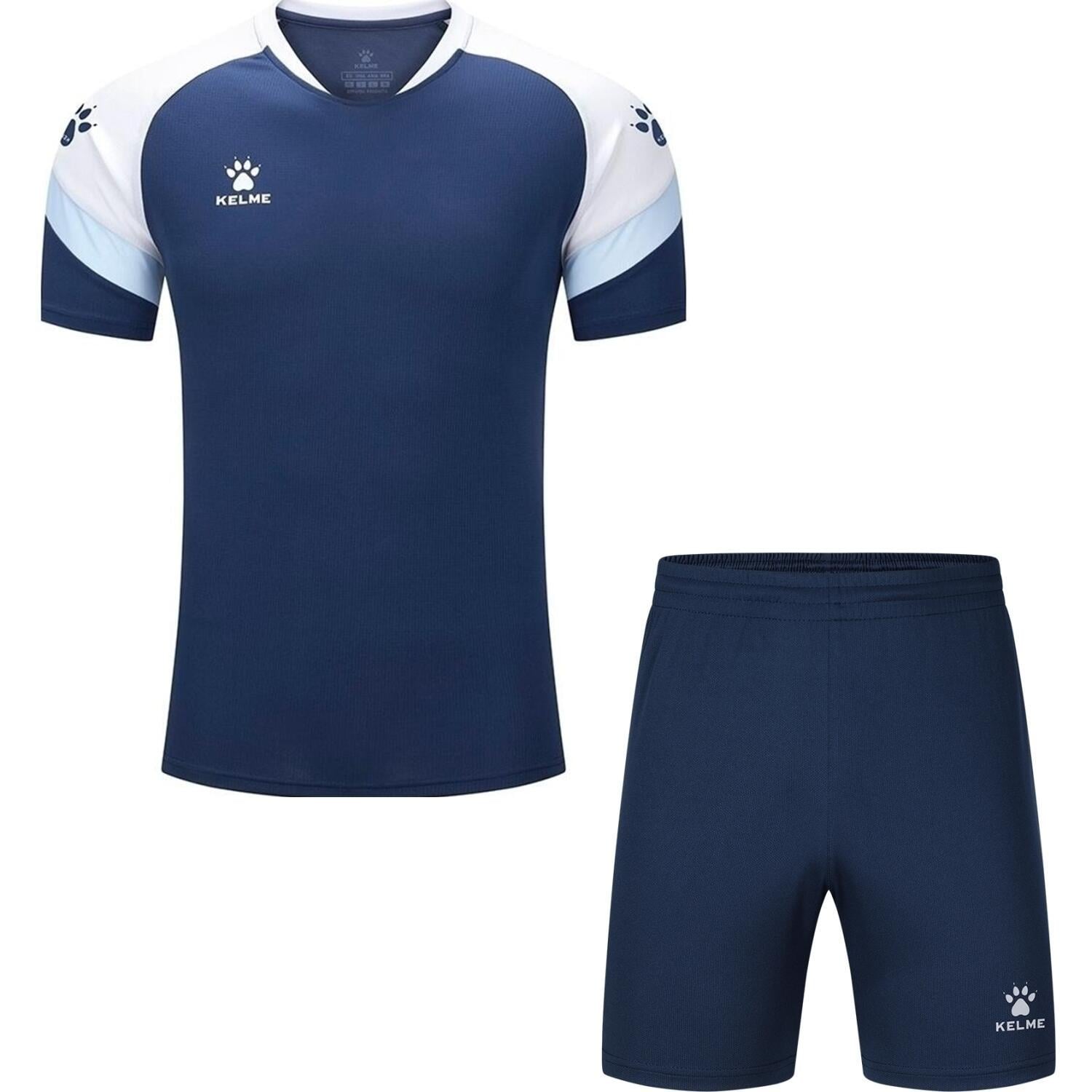 Комплект футбольної форми Kelme BRAVO 14 років/XS Темно-синьо-білий (9424_7351ZB1255.9416)
