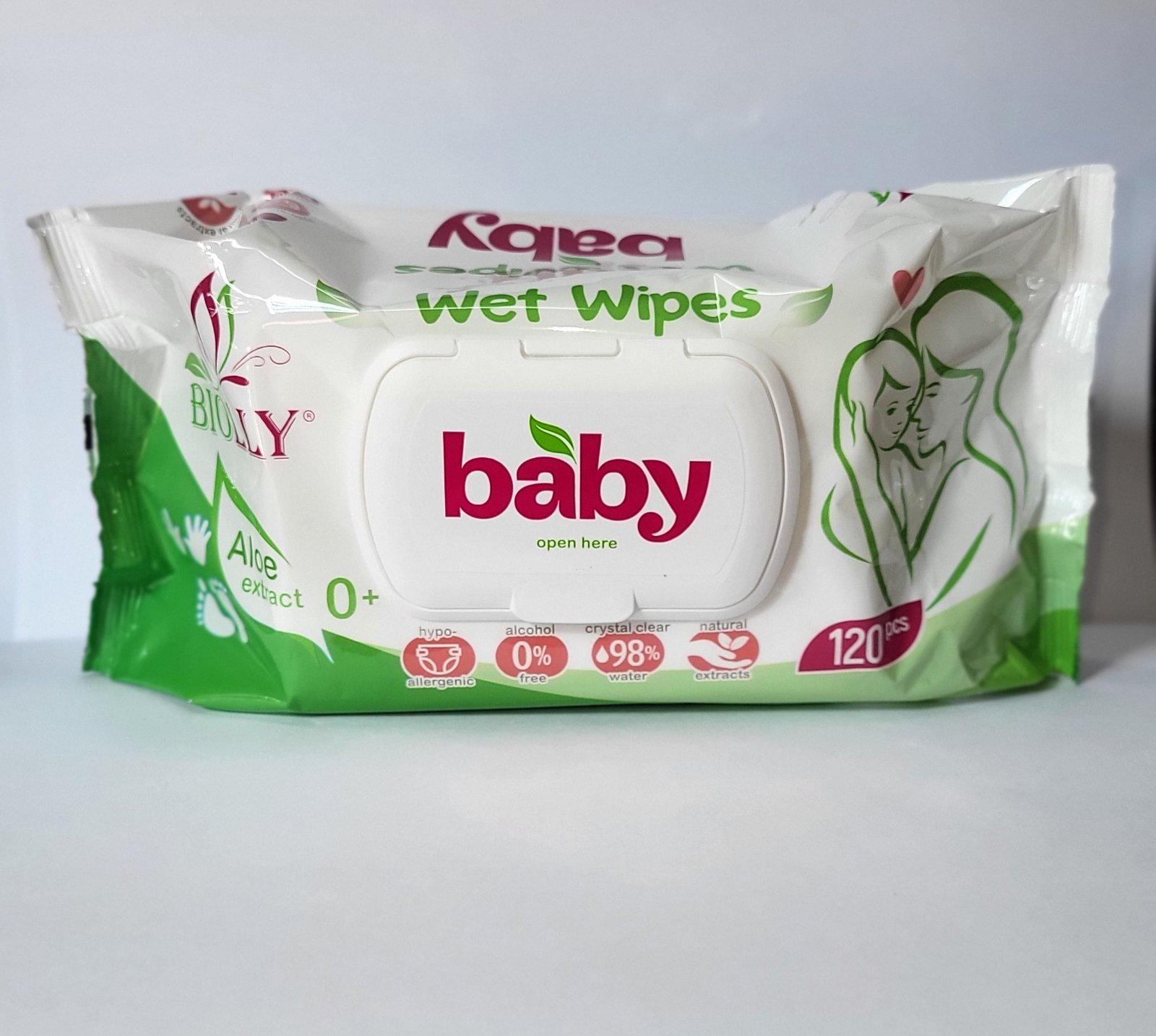 Вологі серветки для дітей з екстрактом Алое без спирту з клапаном 120 шт. (602768020)