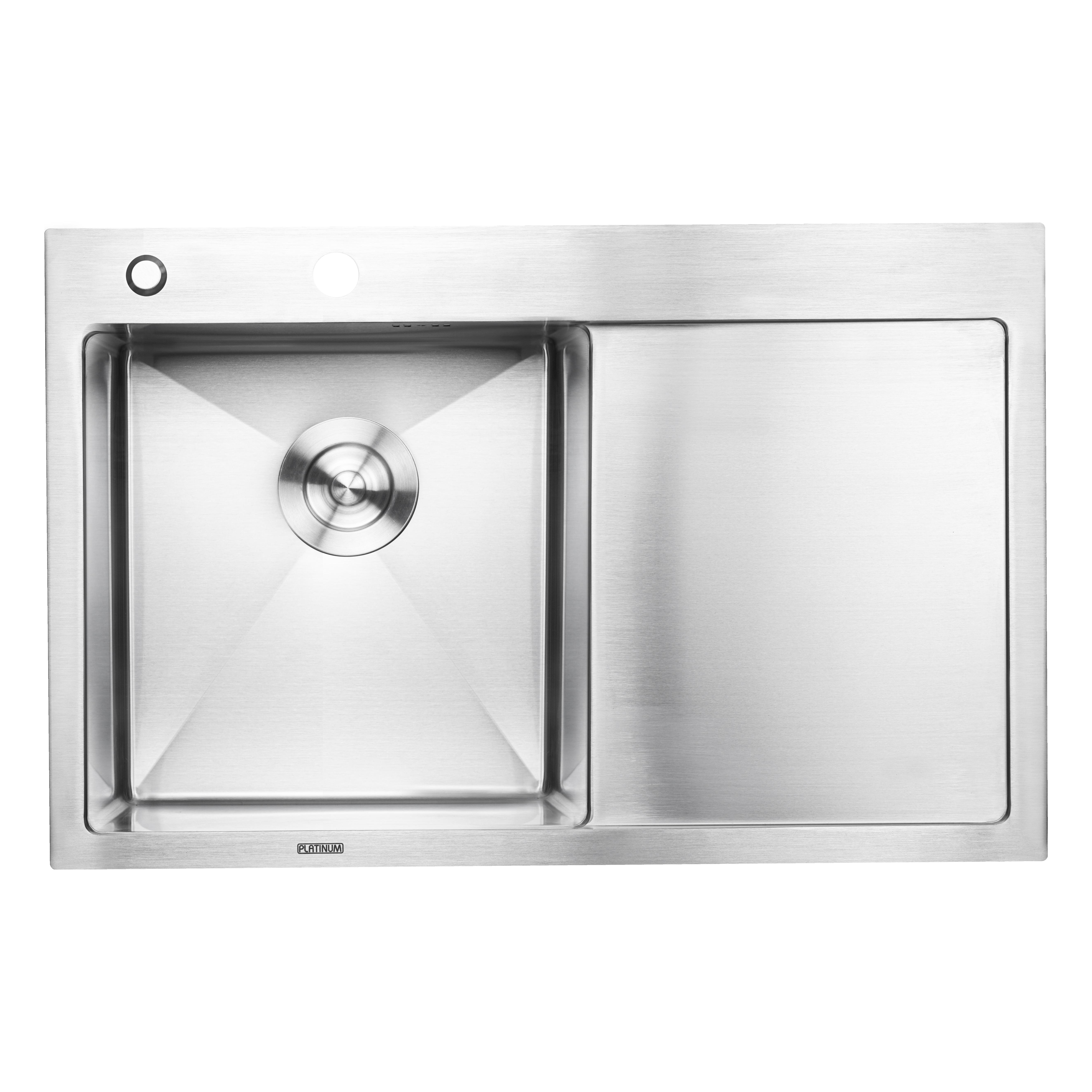 Кухонная мойка Platinum Handmade Н два отверстия с креплением 780х500х230 мм (000033653) Кухонная мойка Platinum Handmade Н два отверстия с креплением 780х500х230 мм (000033653)