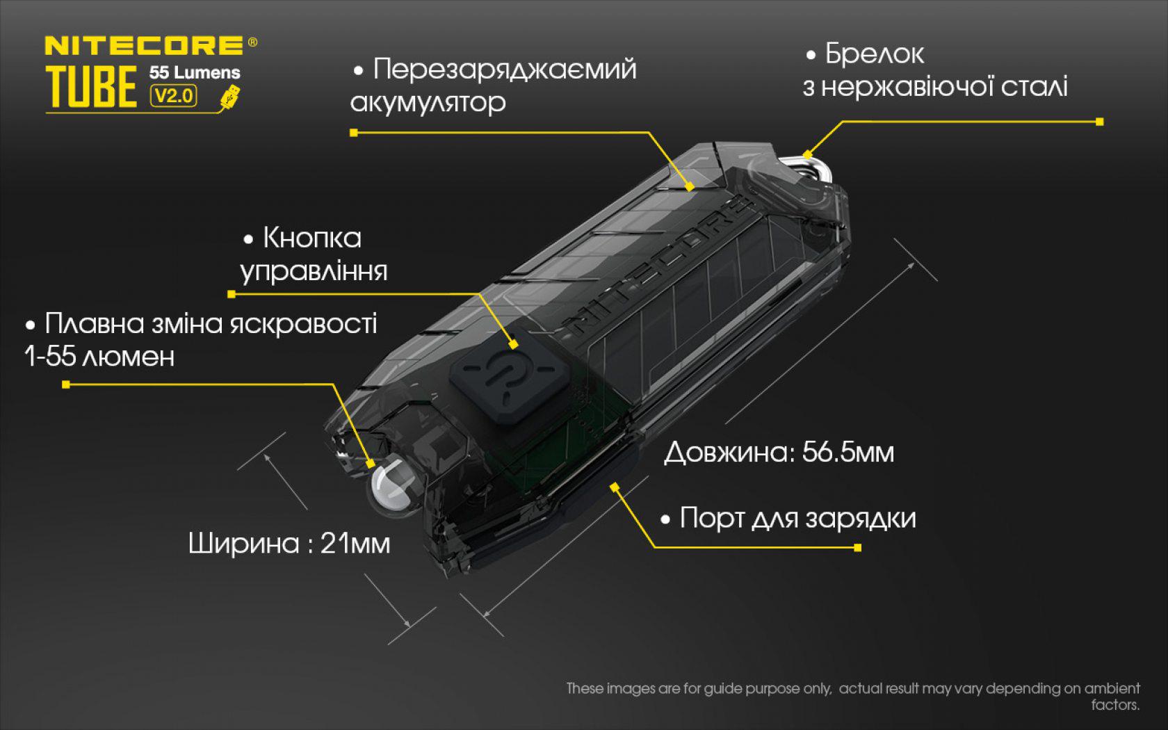 Ліхтар наключний Nitecore TUBE V2.0 Чорний (2119181262) - фото 7