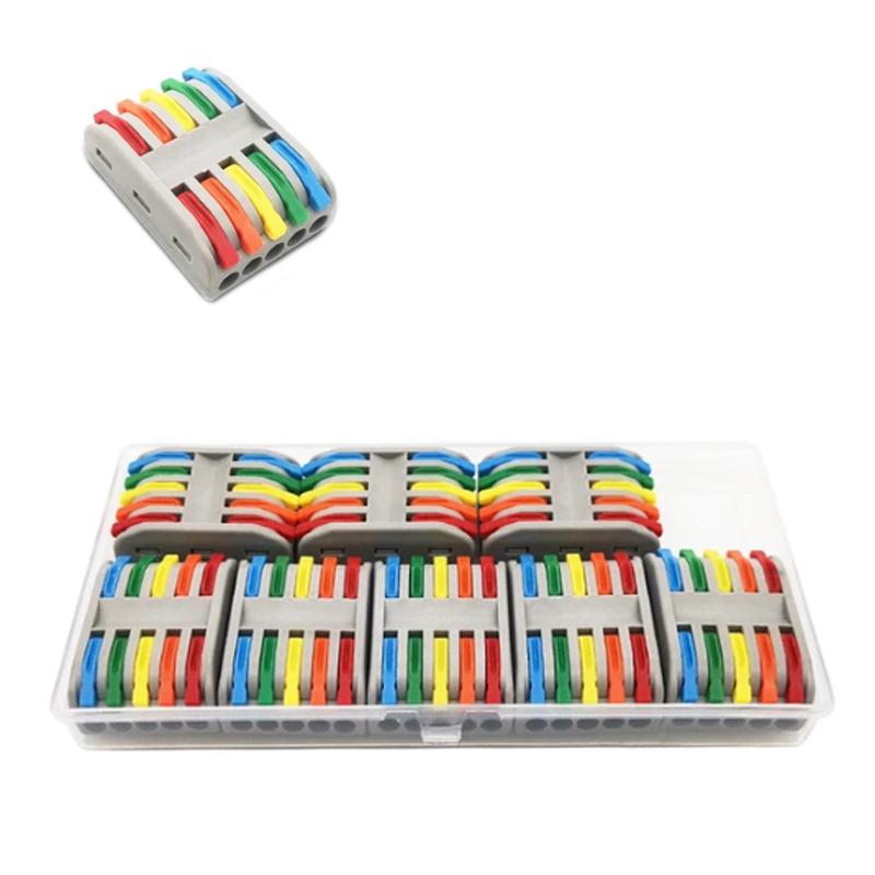 Набор клемм Tactix 0,08-4 мм2 32А 5х1-5х1 проходная одинарная 40х29х14,5 мм 18 шт. Разноцветный (CT425c-8box)