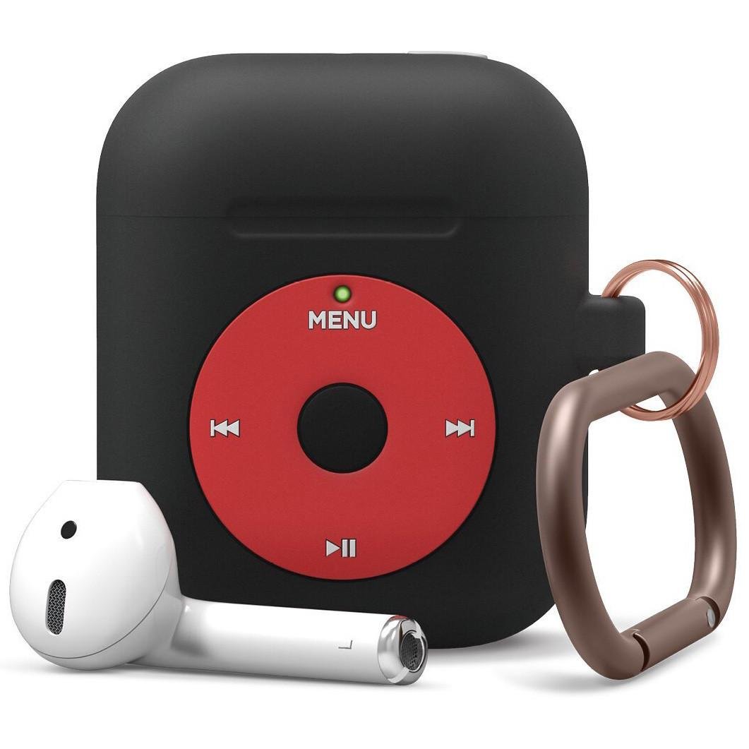 Чехол для наушников с карабином Elago AW6 Hang Case for Airpods, Black (EAW6-HANG-BK)