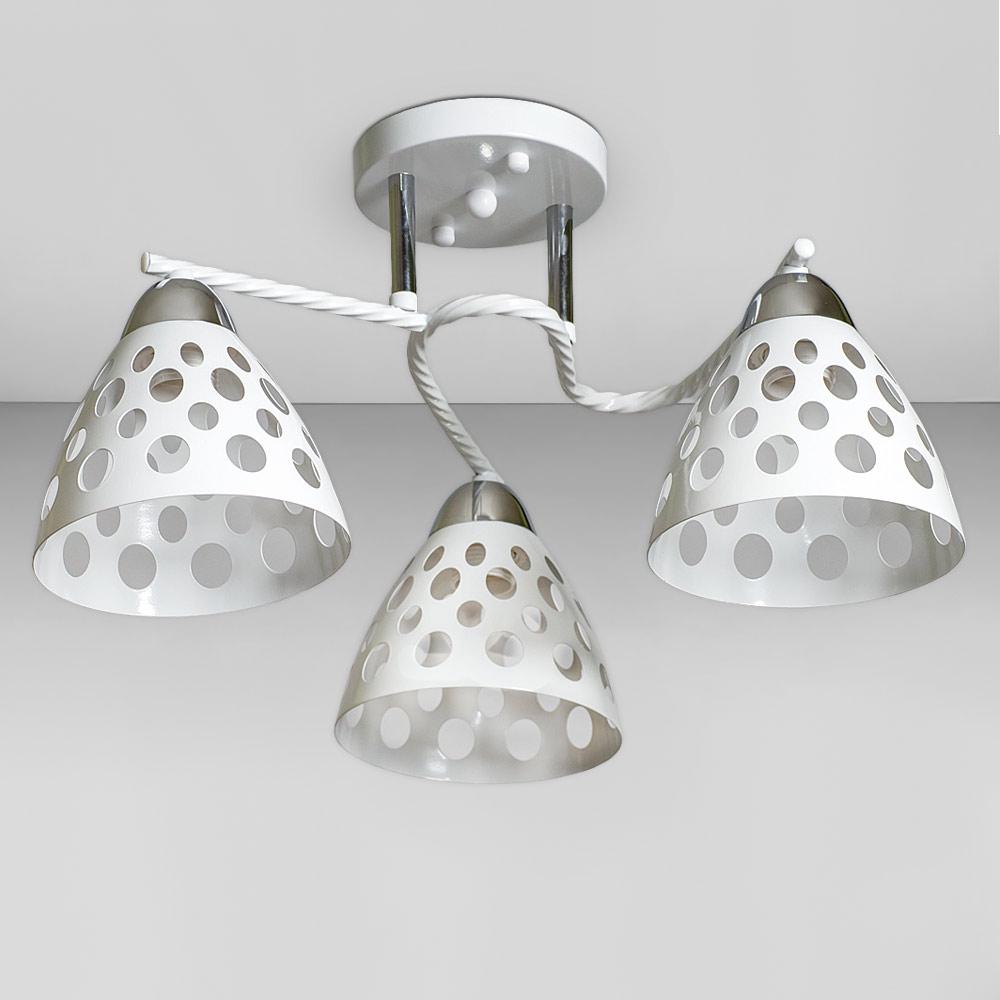 Люстра потолочная Light House SC-18737/3 CR+WH d 470х240 мм Белый/Хром