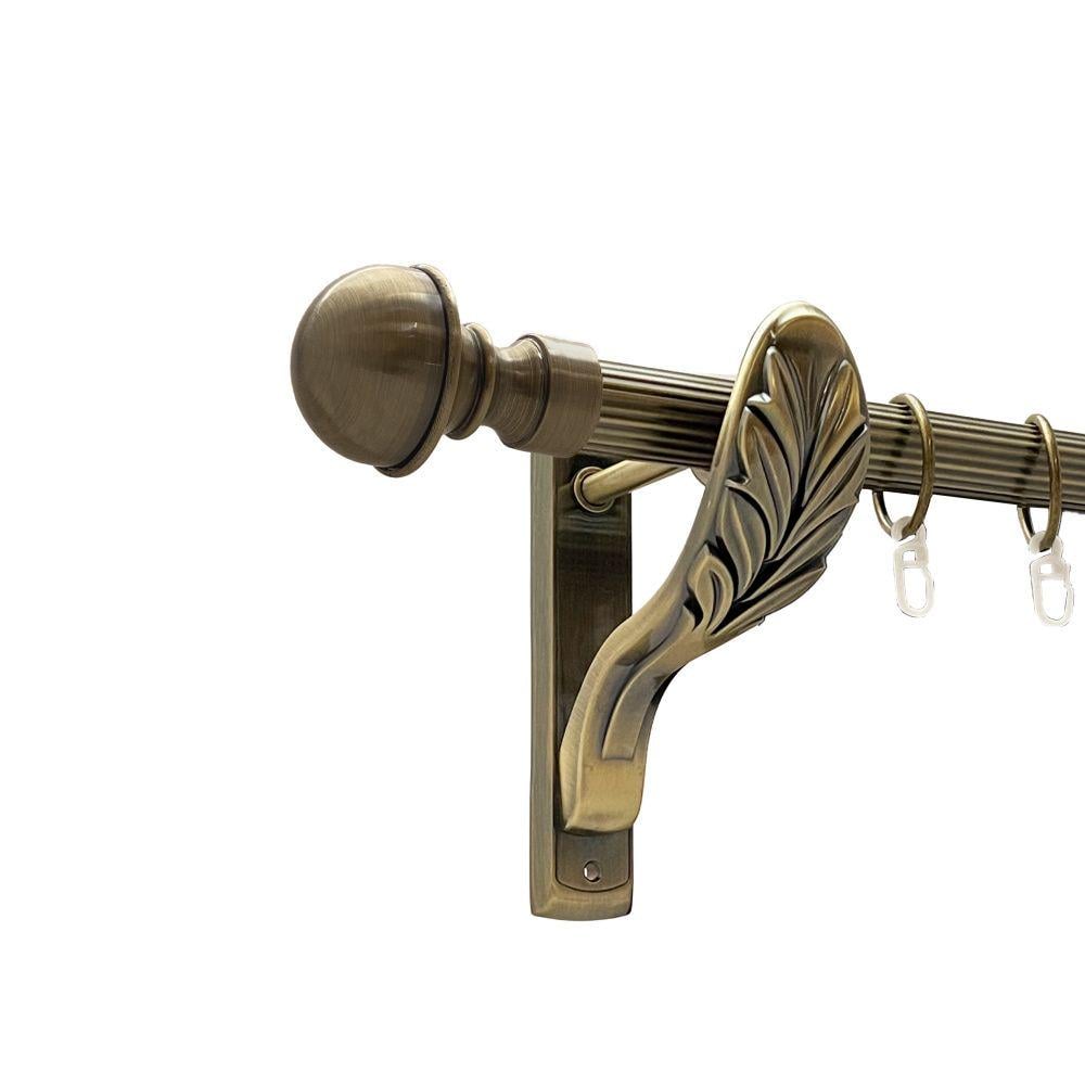 Карниз металевий Orvit Бостон однорядний ретро рифлена труба/кільце металеве Антик 25 мм 160 см (00-00018356)