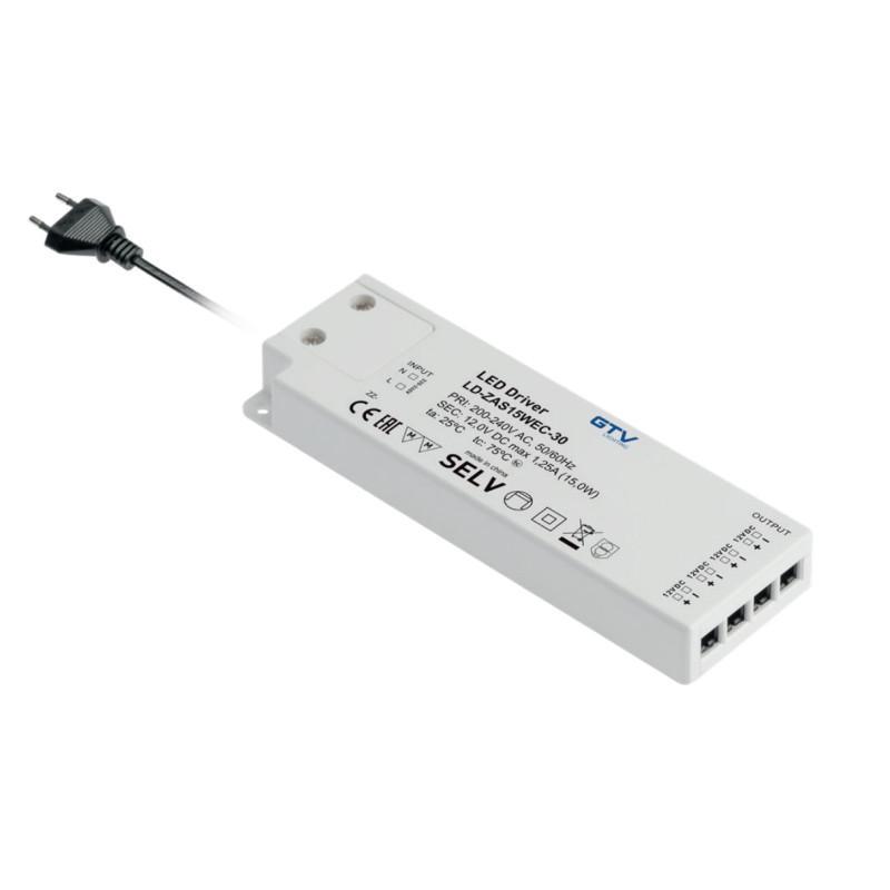 Блок питания светодиодный GTV Slim EASY CLICK 12V 9 Вт input 220-240V AC IP20 103x41x12 мм (27774081)