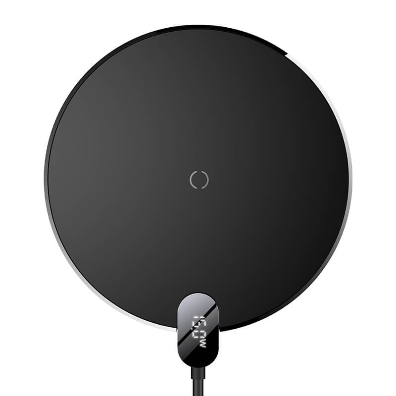 Зарядное устройство беспроводное BASEUS LED Display Gen 2 Wireless Charger с технологией Qi 15 W Black (CCED000001)