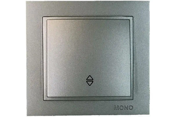 Выключатель одноклавишный проходной Mono Electric DESPINA Антрацит (18096)