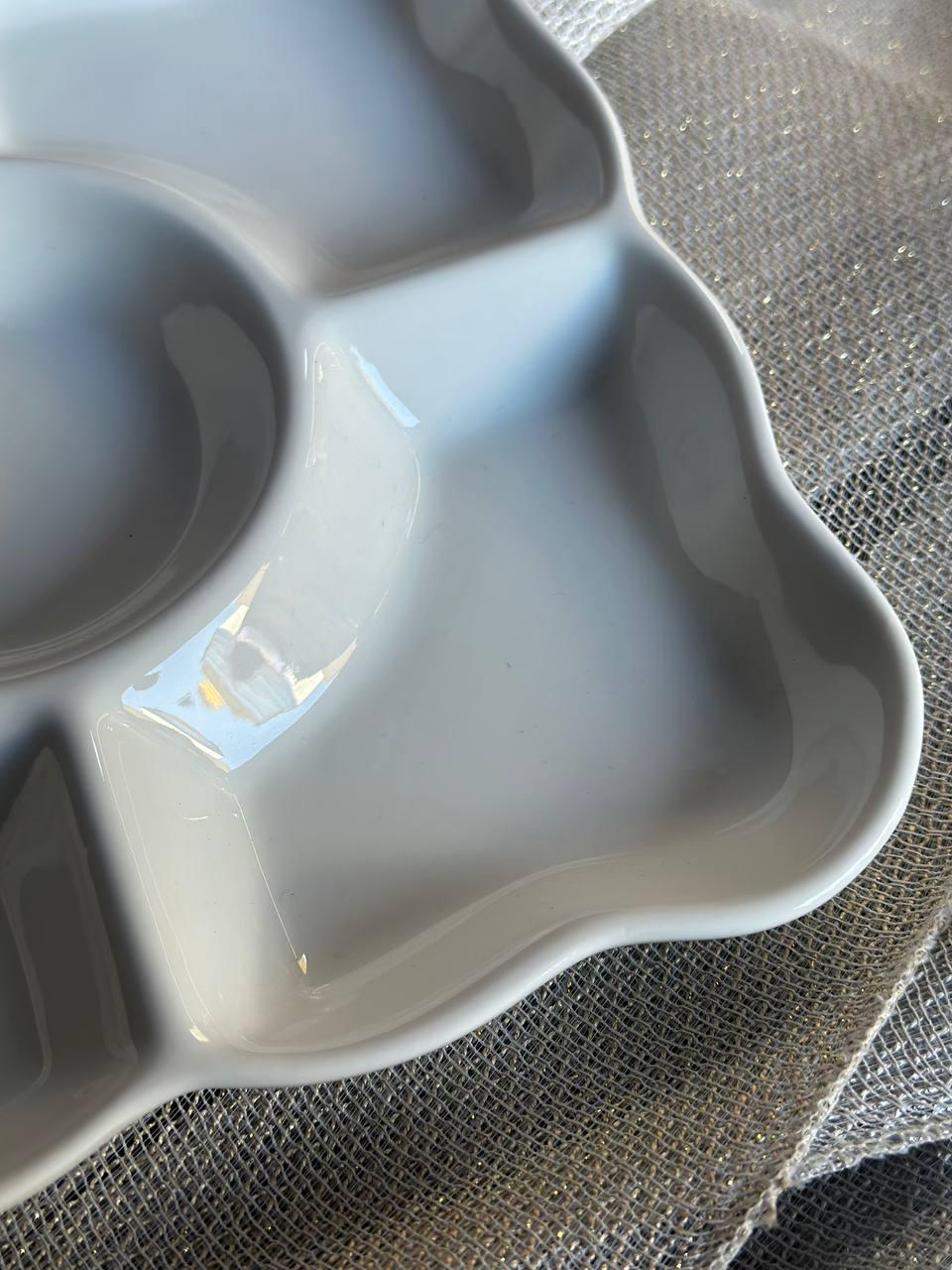 Менажница TS Kitchen керамическая 24 см 5 секций Белый (24628290) - фото 4