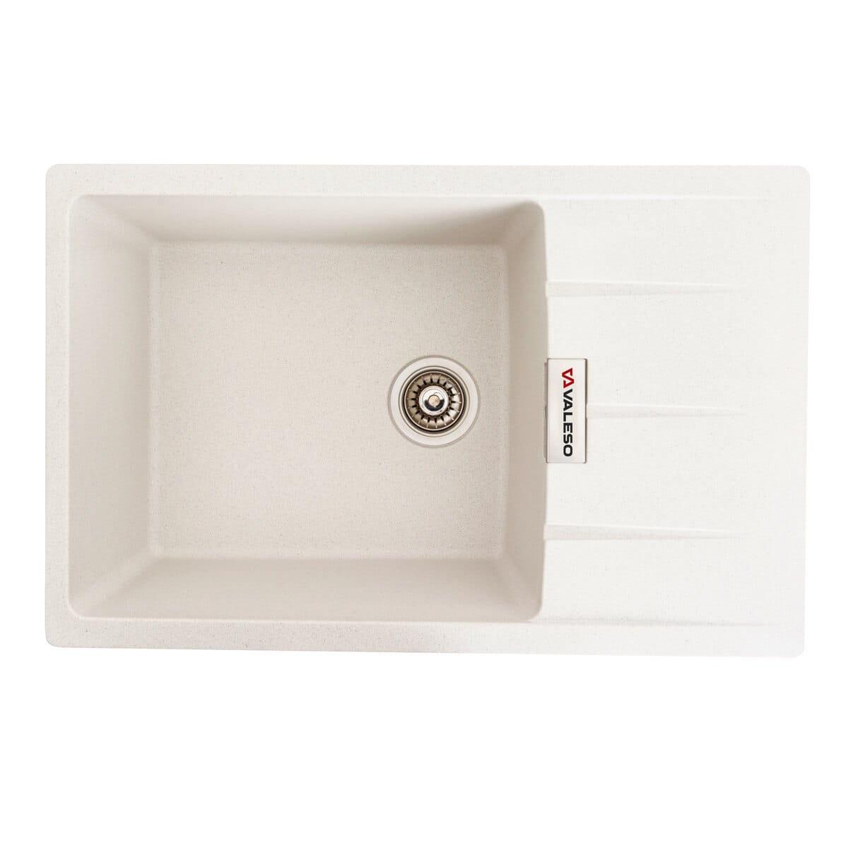 Мойка гранитная Valeso Roma 780х500 врезная прямоугольная Белый матовый (PLTM-SP000047571)