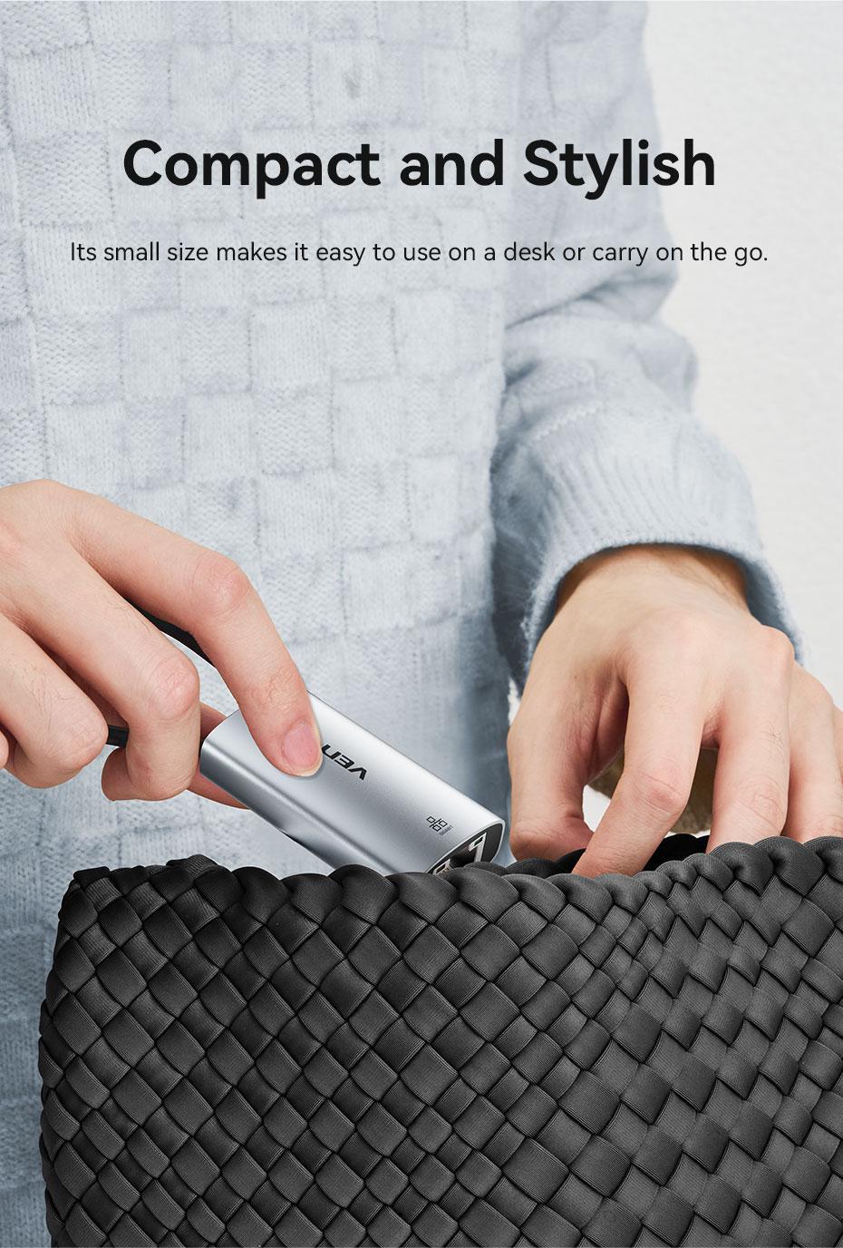 Адаптер Vention USB-C на Gigabit Ethernet 1000 Мбит/с алюминиевый 0.15 м Серый (CFPHB) - фото 14