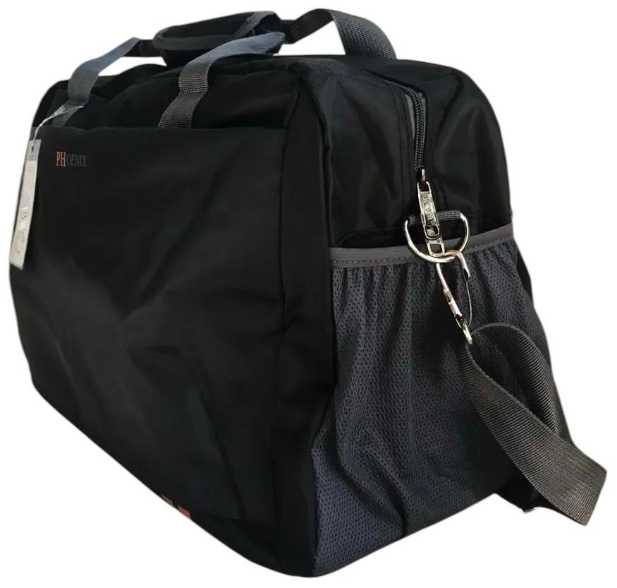 Сумка дорожня середня Phoenix з карманом на блискавці і з знімним ремінем через плече Чорний (134) - фото 2 Сумка дорожня середня Phoenix з карманом на блискавці і з знімним ремінем через плече Чорний (134) - фото 2