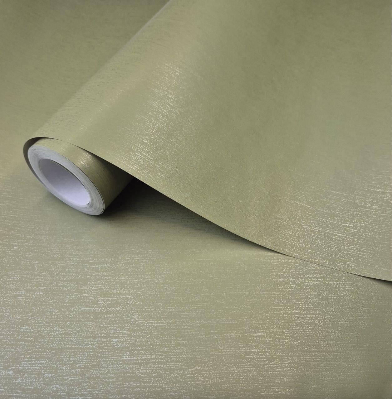 Обои виниловые Marburg с текстильной фактурой для гостиной/спальни/кухни/коридора 10x0,53 м Оливковый (53737)