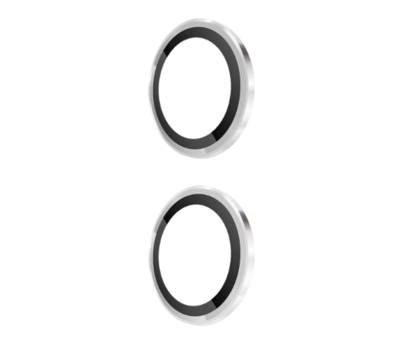 Защитное стекло с рамкой CD Pattern на заднюю камеру для Motorola Edge 50 Ultra Серебряный